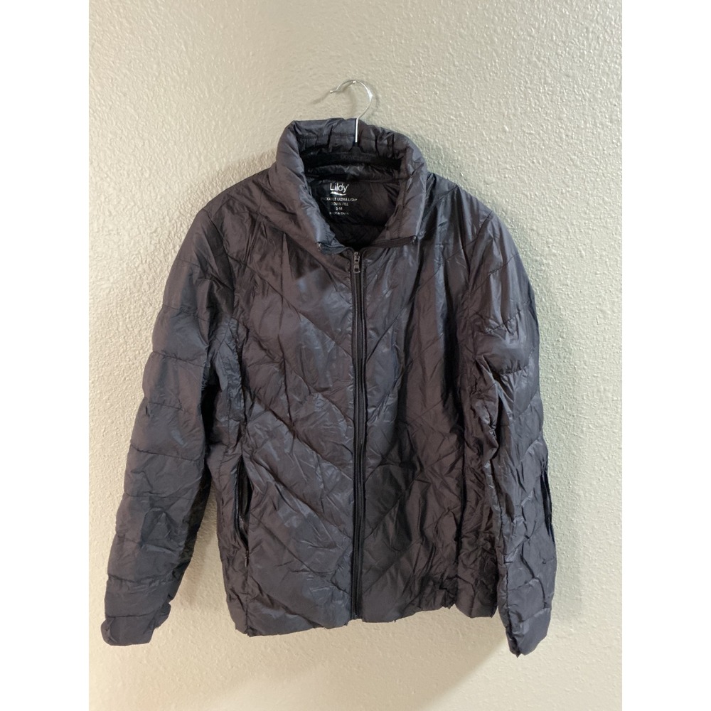 Lildy Packable Ultra Light Down Fill Jacket Black Quilted Puffer Women S-M